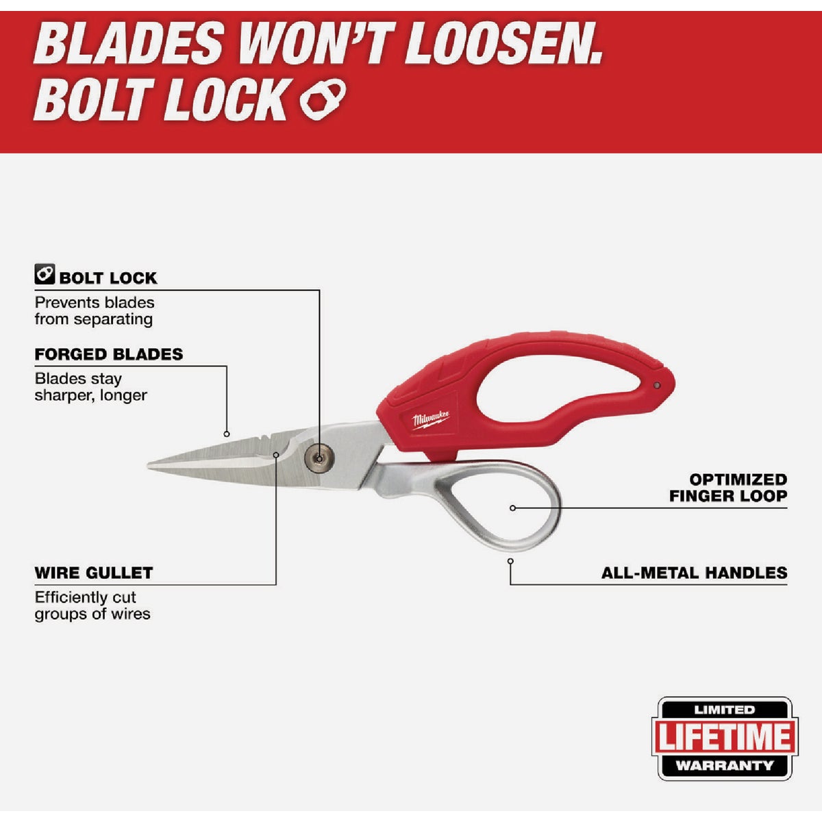 Milwaukee 2 In. Electrician Snips Image 3