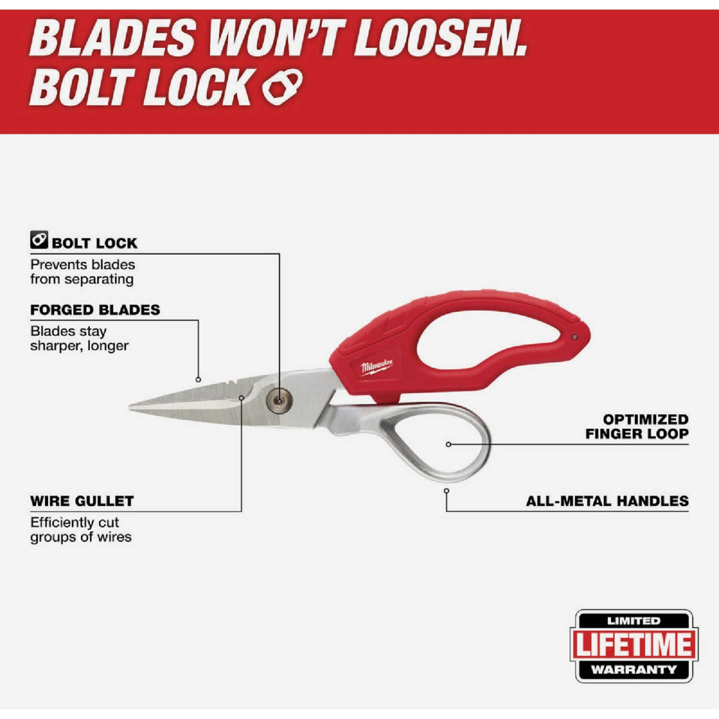Milwaukee 2 In. Electrician Snips Image 3