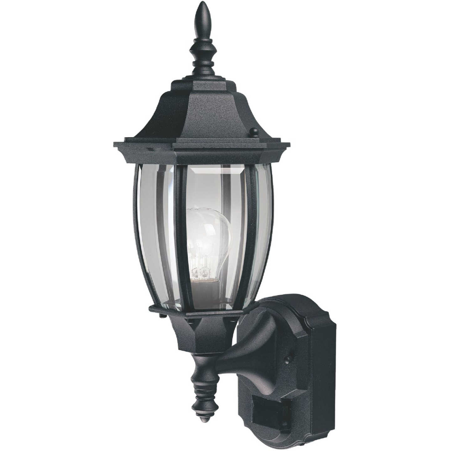 Heath Zenith Black Incandescent Dusk-To-Dawn/Motion Activated Outdoor Wall Light Fixture Image 1