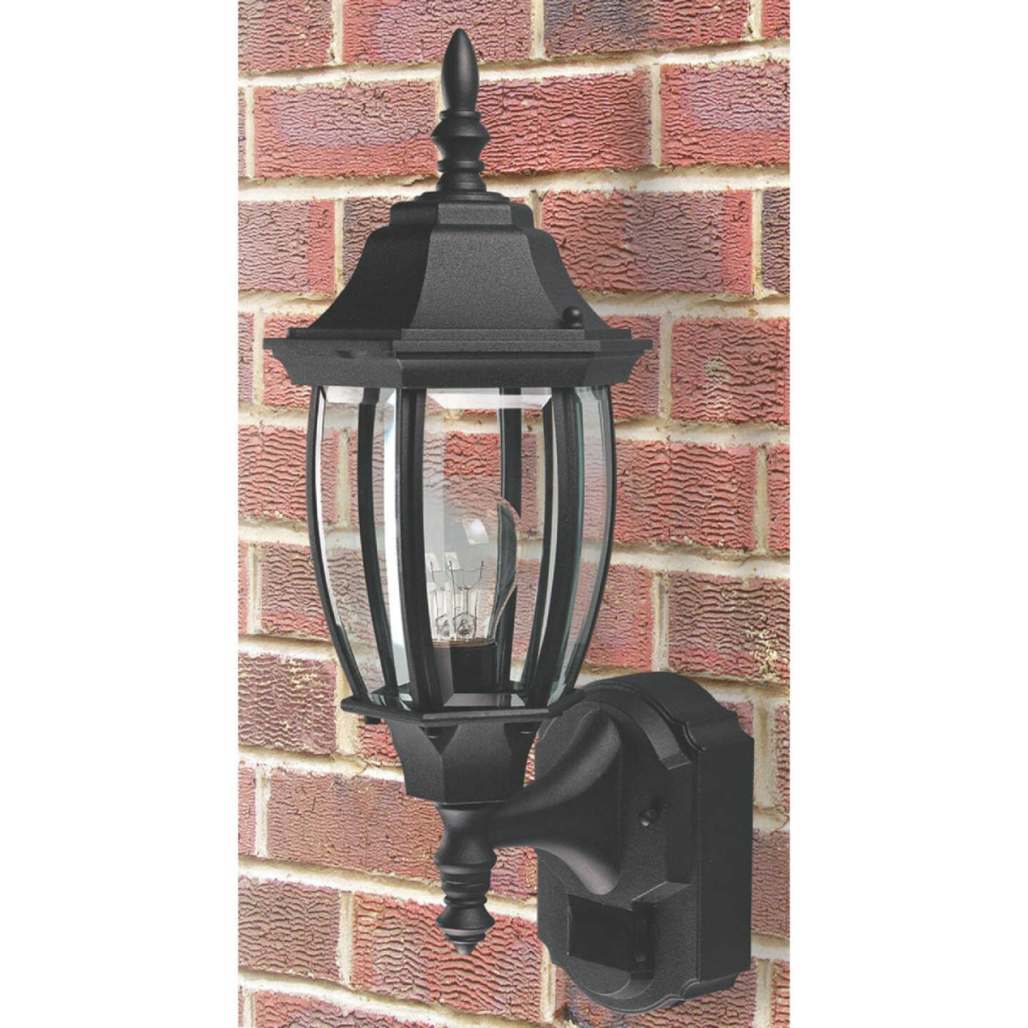 Heath Zenith Black Incandescent Dusk-To-Dawn/Motion Activated Outdoor Wall Light Fixture Image 2