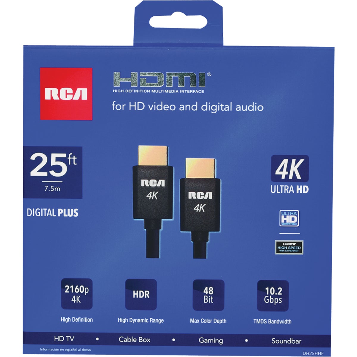RCA 25 Ft. Black 4K HDMI Cable Image 2