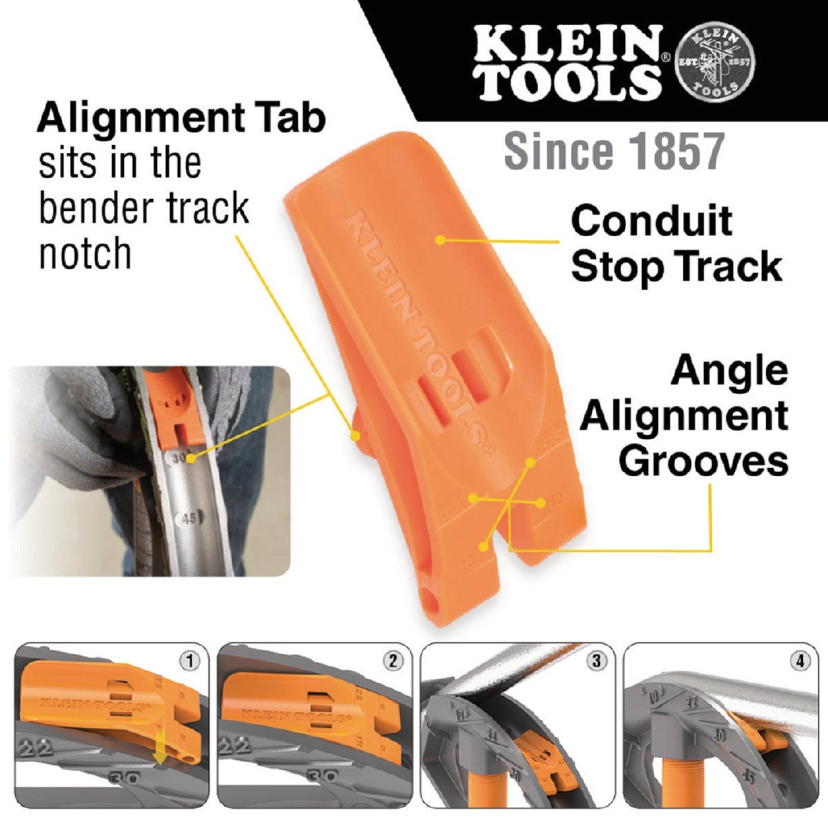 Klein Tools 3/4 In. EMT Aluminum Conduit Bender with Angle Setter Image 5