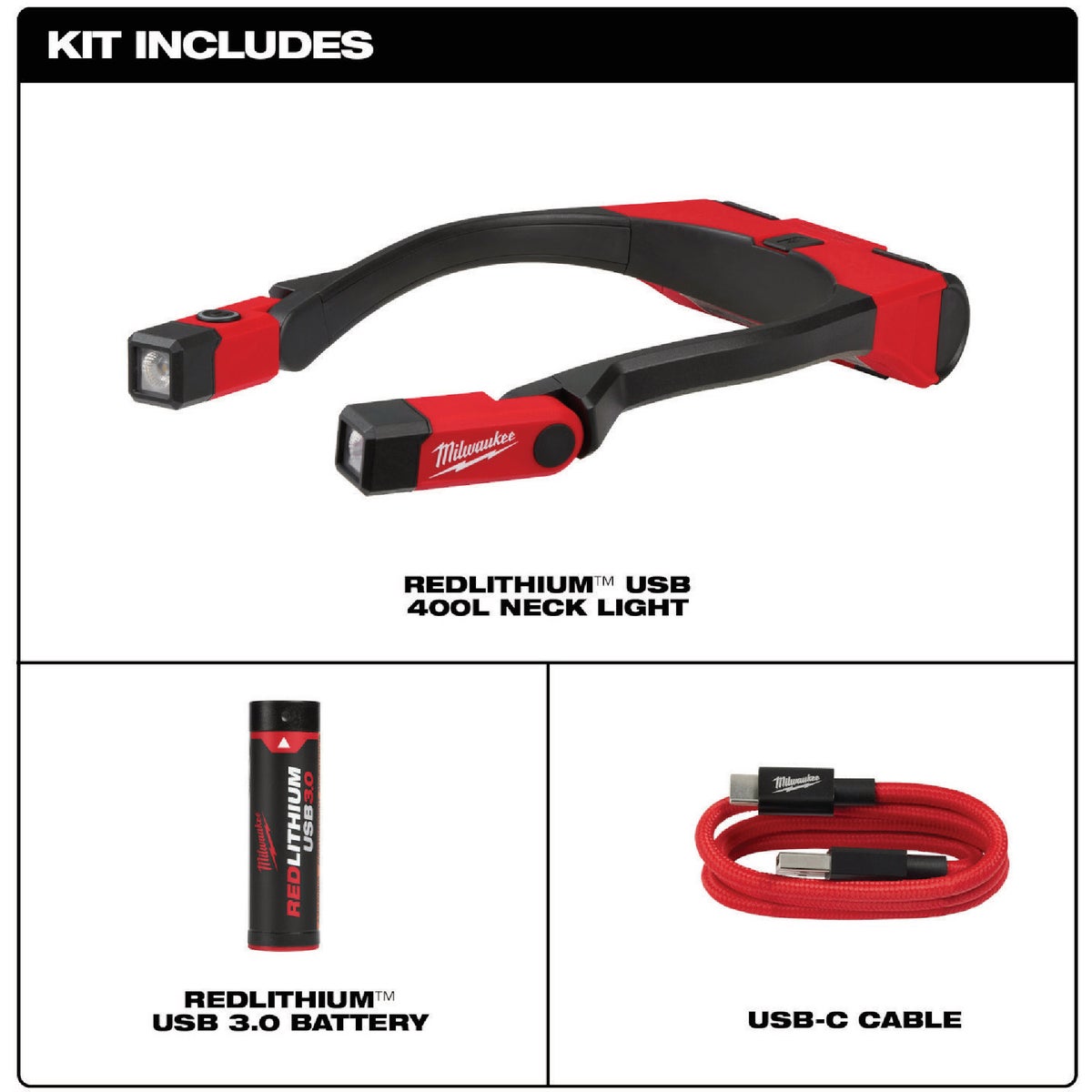 Milwaukee REDLITHIUM 400 Lm. USB Rechargeable LED Neck Light Image 3