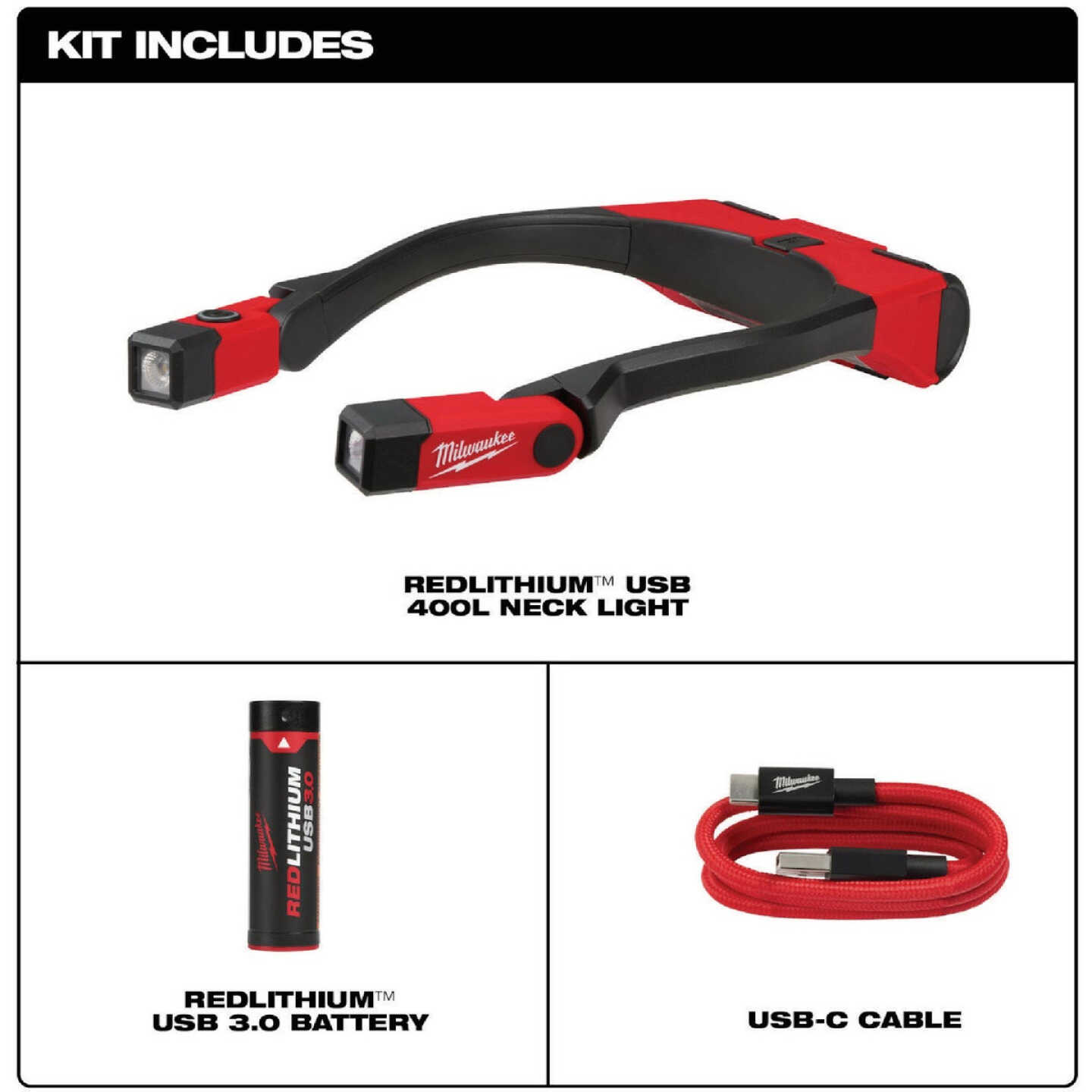 Milwaukee REDLITHIUM 400 Lm. USB Rechargeable LED Neck Light Image 3