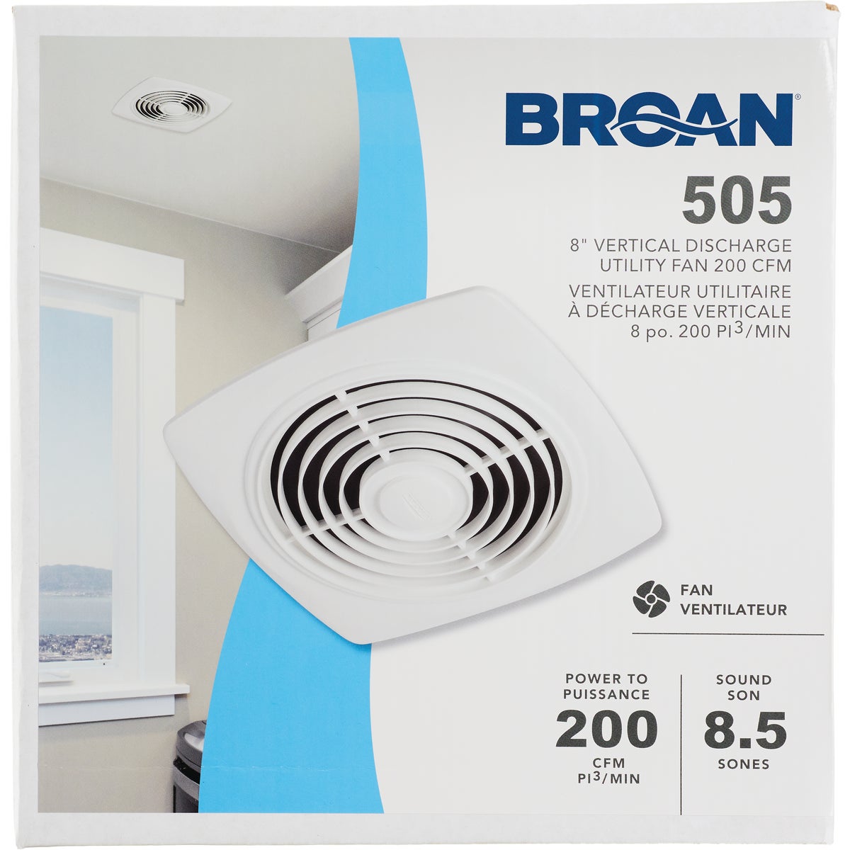 Broan 200 CFM 8.5 Sones 120V Vertical Discharge Bath Exhaust Fan Image 3