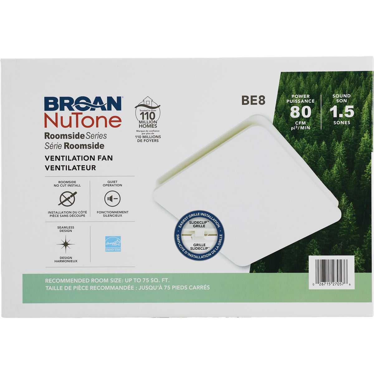 Broan-NuTone Roomside Series 80 CFM 1.5 Sones Ventilation Fan Image 4