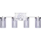 Canarm Britton 4-Light Brushed Nickel Vanity Bath Light Fixture, Clear Glass Image 4