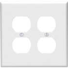 Leviton Mid-Way 2-Gang Thermoplastic Nylon Outlet Wall Plate, White Image 1