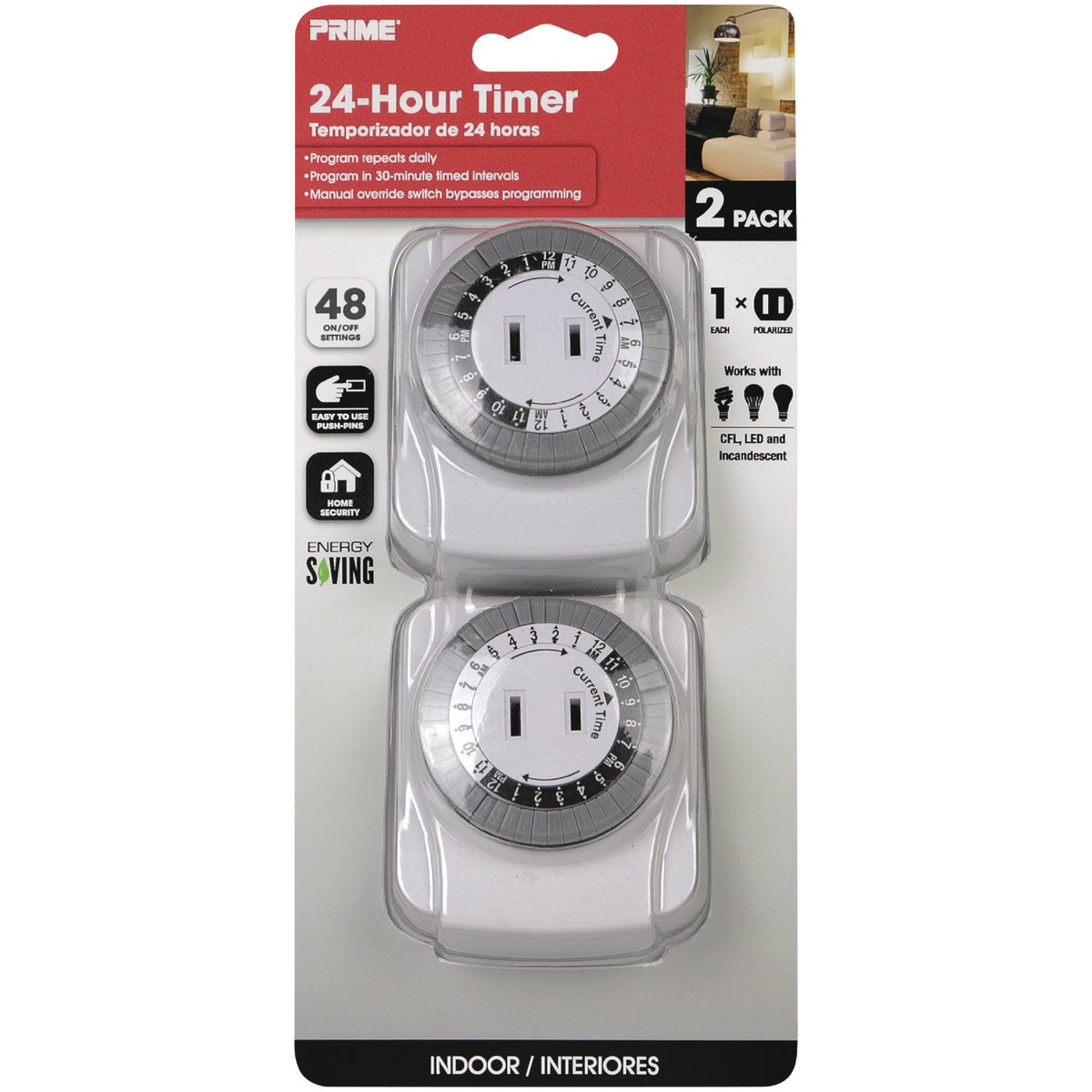 Prime 125V 24 Hr. Indoor Timer (2-Pack) Image 3