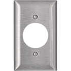 Leviton C-Series 1.6 In. Dia. Opening 1-Gang Stainless Steel Outlet Wall Plate Image 1