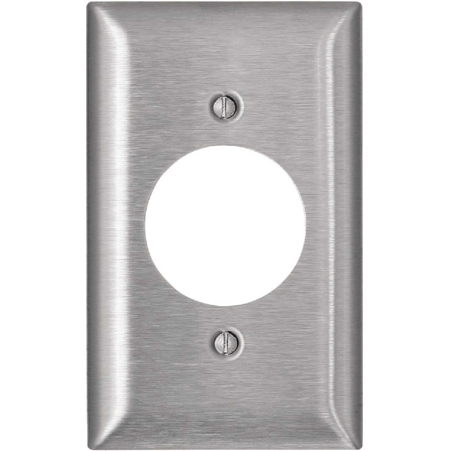Leviton C-Series 1.6 In. Dia. Opening 1-Gang Stainless Steel Outlet Wall Plate Image 1