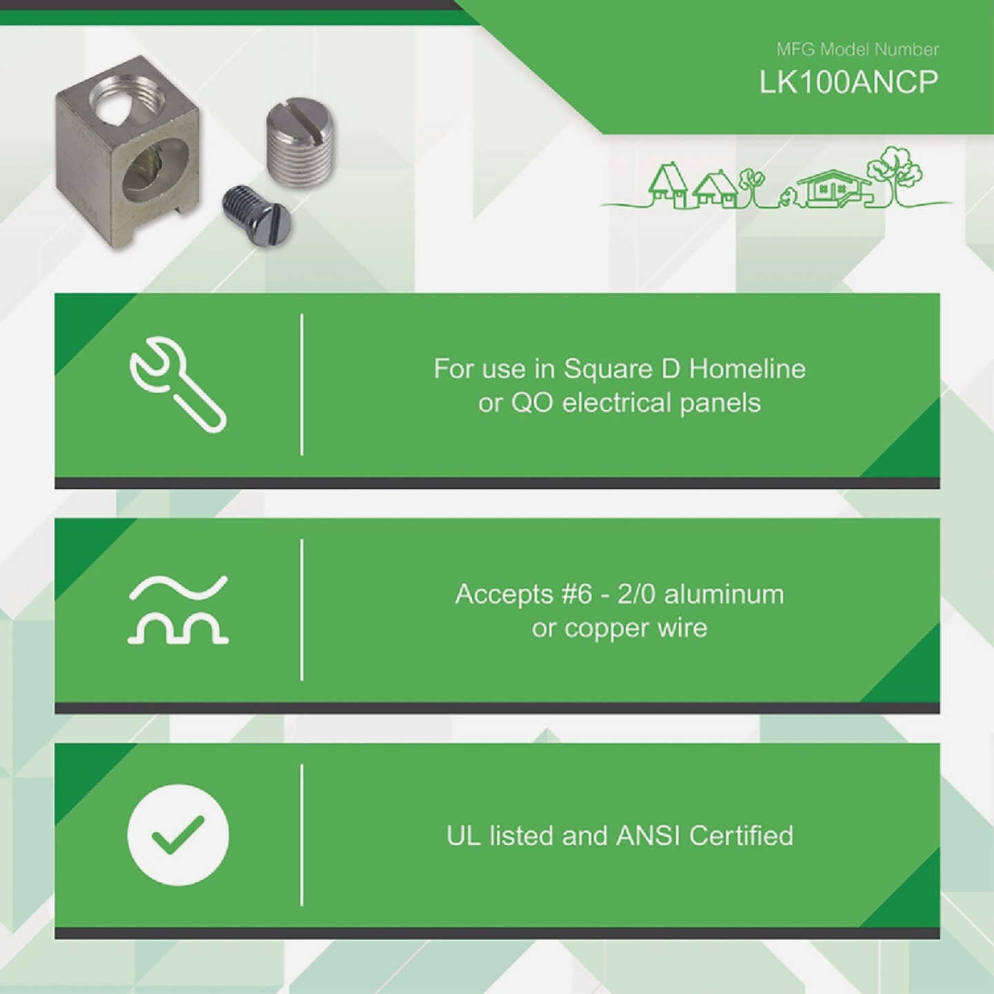 Square D QO/Homeline 100A Aluminum Neutral Lug Kit Image 2