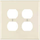 Leviton Mid-Way 2-Gang Thermoplastic Nylon Outlet Wall Plate, Light Almond Image 1