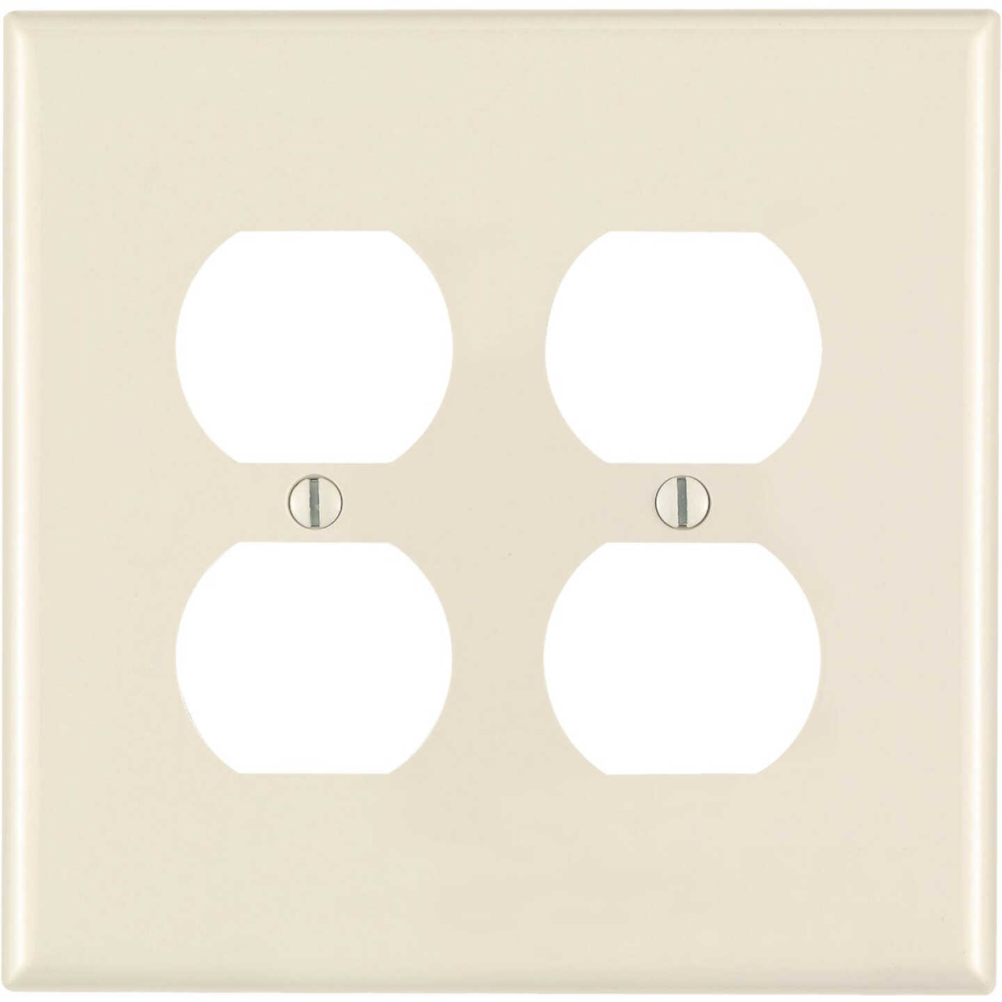Leviton Mid-Way 2-Gang Thermoplastic Nylon Outlet Wall Plate, Light Almond Image 1
