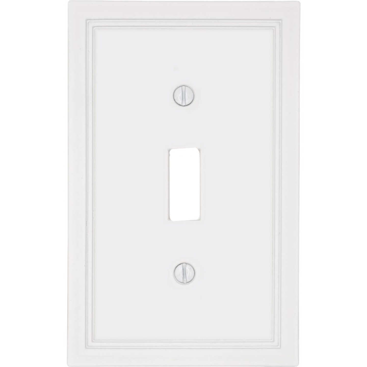 Amerelle Fairbanks 1-Gang White Insulated Bamboo Swich Wall Plate Image 1
