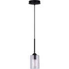 Home Impressions 1-Bulb Black Incandescent Cord Pendant Light Fixture, Clear Glass Image 1