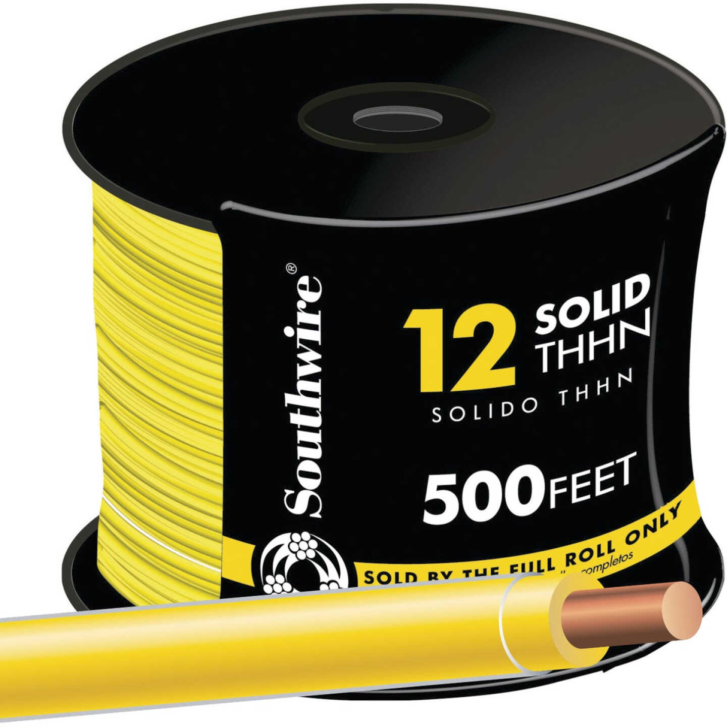 Southwire 500 Ft. 12 AWG Solid Yellow THHN Electrical Wire Image 1