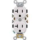 Leviton 20A White Commercial Grade 5-20R Combination Side Back Wire Duplex Outlet Image 1