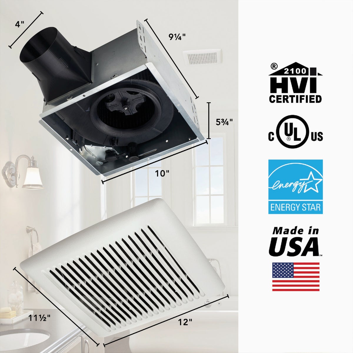 Broan Flex Series 110 CFM 1.0 Sone Ventilation Fan Image 3