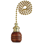 Westinghouse 12 In. Polished Brass Pull Chain with Sculptured Walnut Ball Ornament Image 1