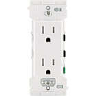 Leviton Decora Edge 15A White Residential Grade 5-15R Duplex Outlet Image 1