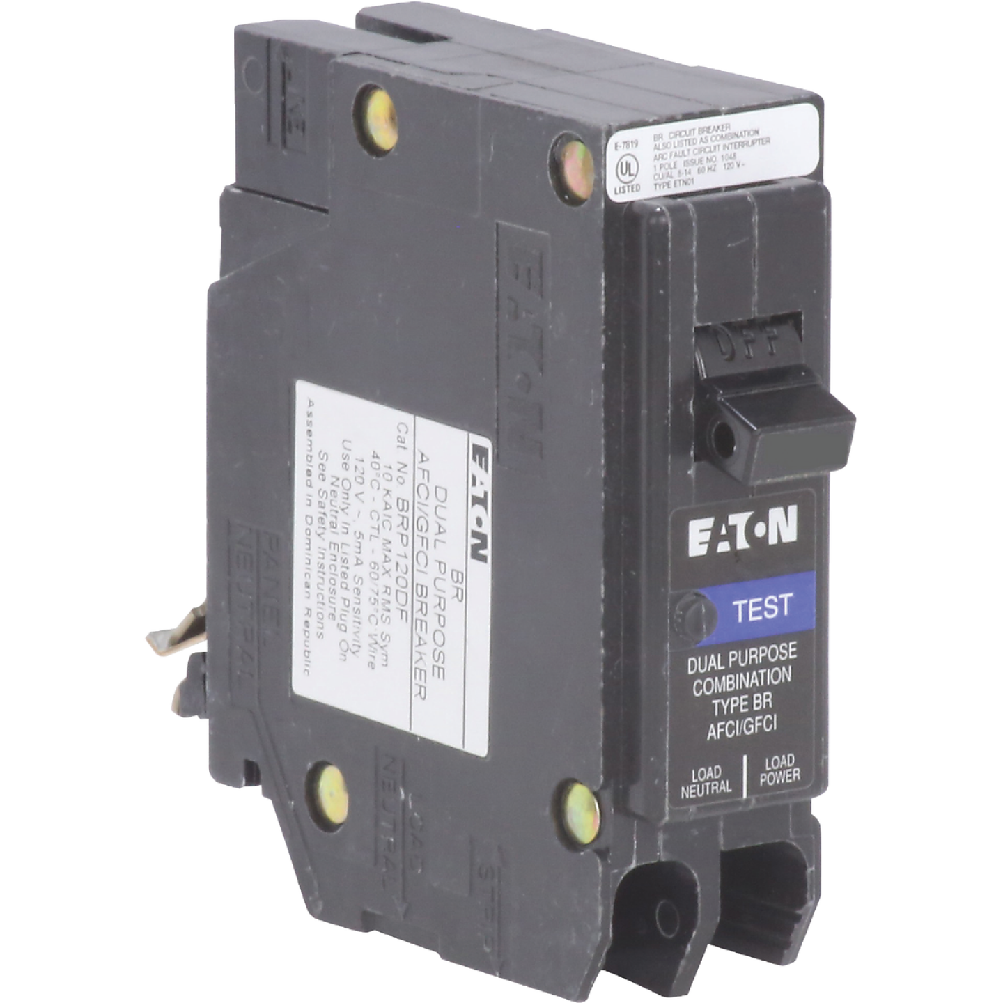 Eaton BR 20A Single-Pole AFCI/GFCI Circuit Breaker Image 1