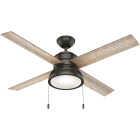 Hunter Loki 52 In. Noble Bronze Ceiling Fan with Light Kit Image 1