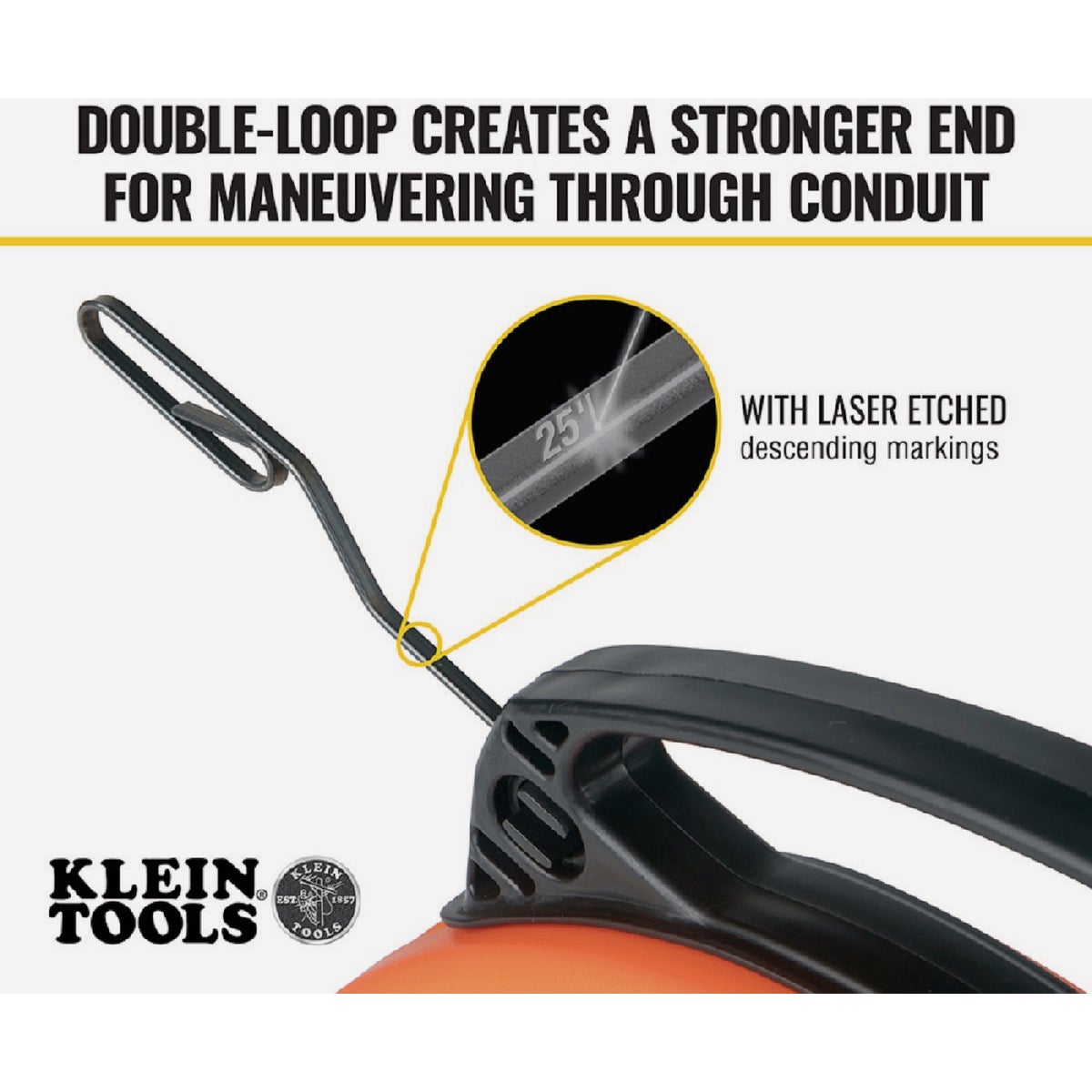 Klein 1/8 In. W. x 50 Ft. L. Steel Fish Tape Image 3