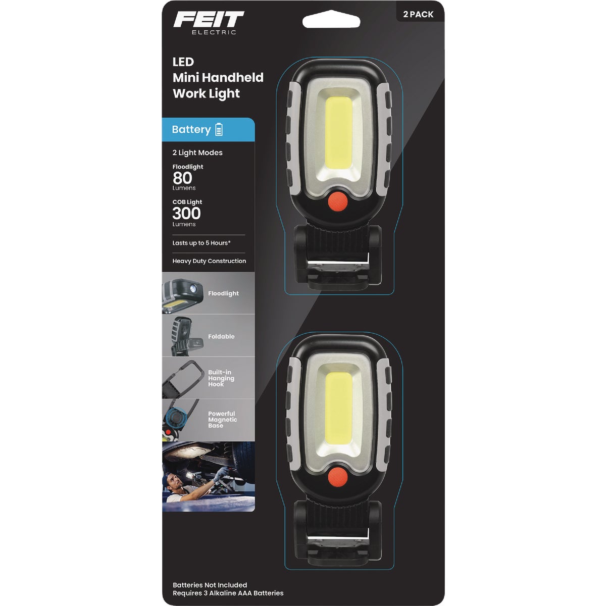 Feit Electric 300 Lm. LED Mini Adjustable Handheld Work Light (2-Pack) Image 2
