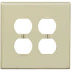 Leviton Mid-Way 2-Gang Thermoplastic Nylon Outlet Wall Plate, Ivory Image 1