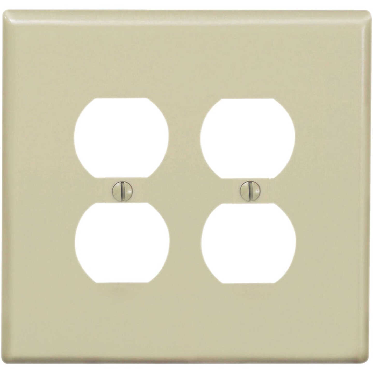 Leviton Mid-Way 2-Gang Thermoplastic Nylon Outlet Wall Plate, Ivory Image 1