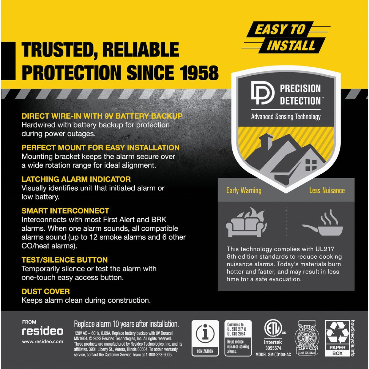 BRK SMICO100-AC 2-in-1 Interconnect Hardwire Ionization Smoke & Carbon Monoxide Alarm Image 2