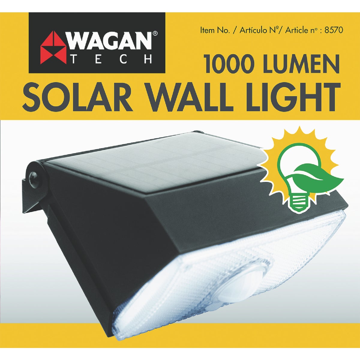 Wagan Tech Black Motion Activated Dusk To Dawn 1000 Lm. Solar Wall Light Image 6