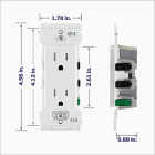 Leviton Decora Lever Edge 15A White Residential Grade 5-15R Duplex Outlet (10-Pack) Image 5