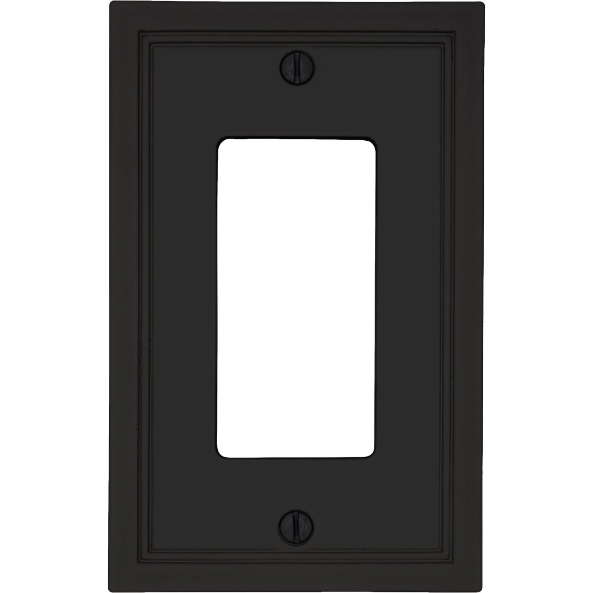 Amerelle Fairbanks 1-Gang Matte Black Insulated Bamboo Wall Plate Image 1