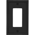 Amerelle Fairbanks 1-Gang Matte Black Insulated Bamboo Wall Plate Image 1