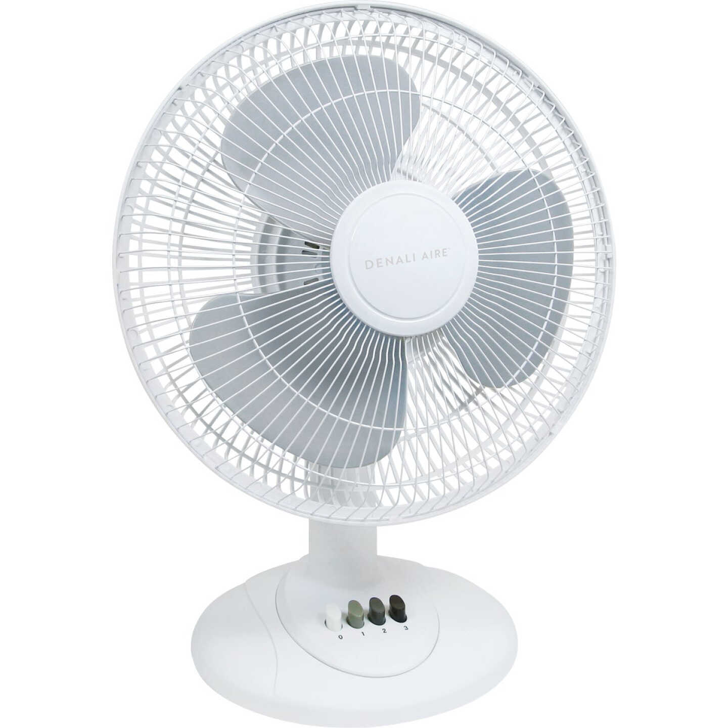 Denali Aire 16 In. White 3-Speed Oscillating Table Fan Image 1