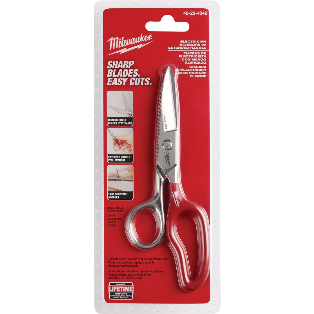 Milwaukee Electrician Scissors with Extended Handle Image 5
