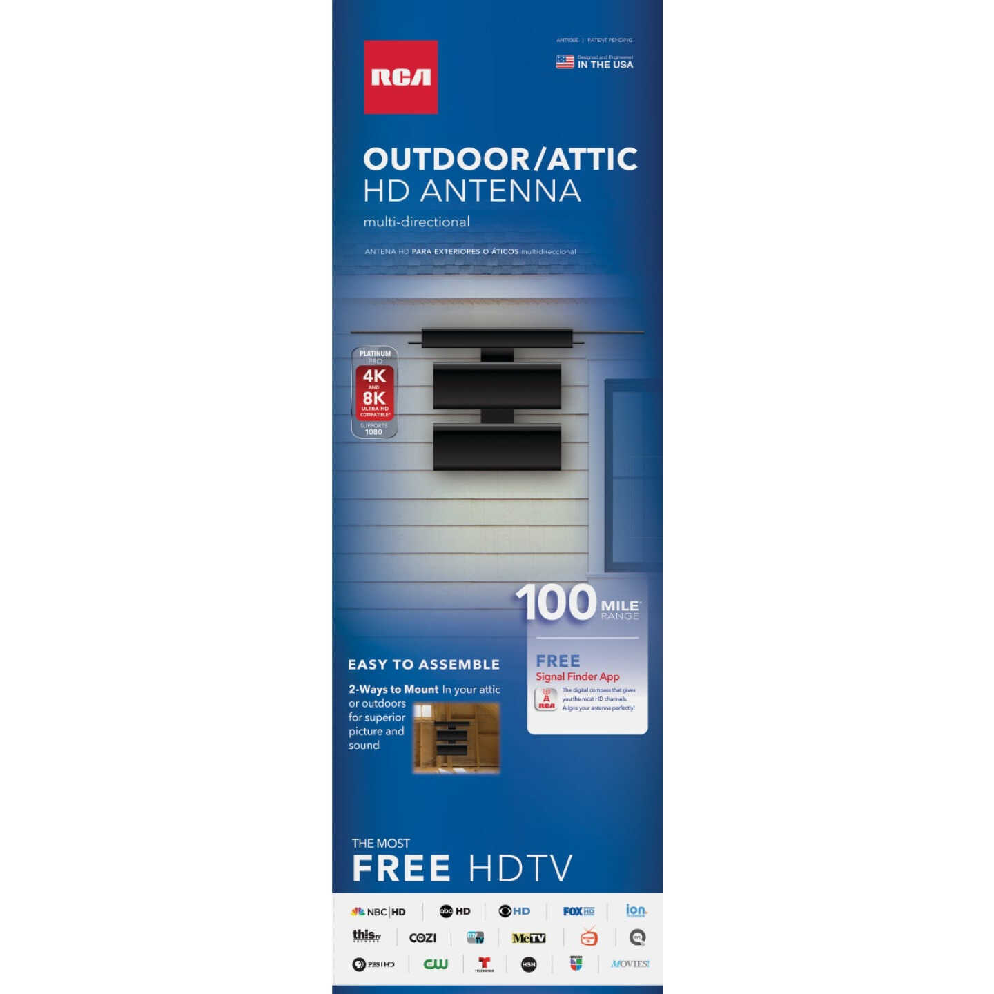 RCA HD Black Outdoor/Attic Antenna Image 1