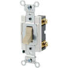 Leviton Commercial Grade 20A Toggle Single Pole AC Quiet Switch, Ivory Image 1