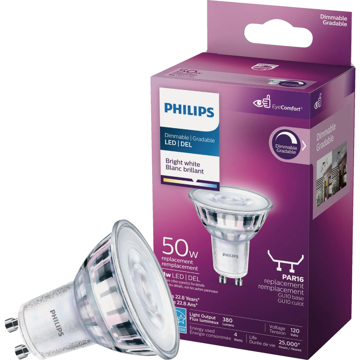 Philips 50W Equivalent Bright White PAR16 GU10 LED Spotlight Light Bulb Image 3