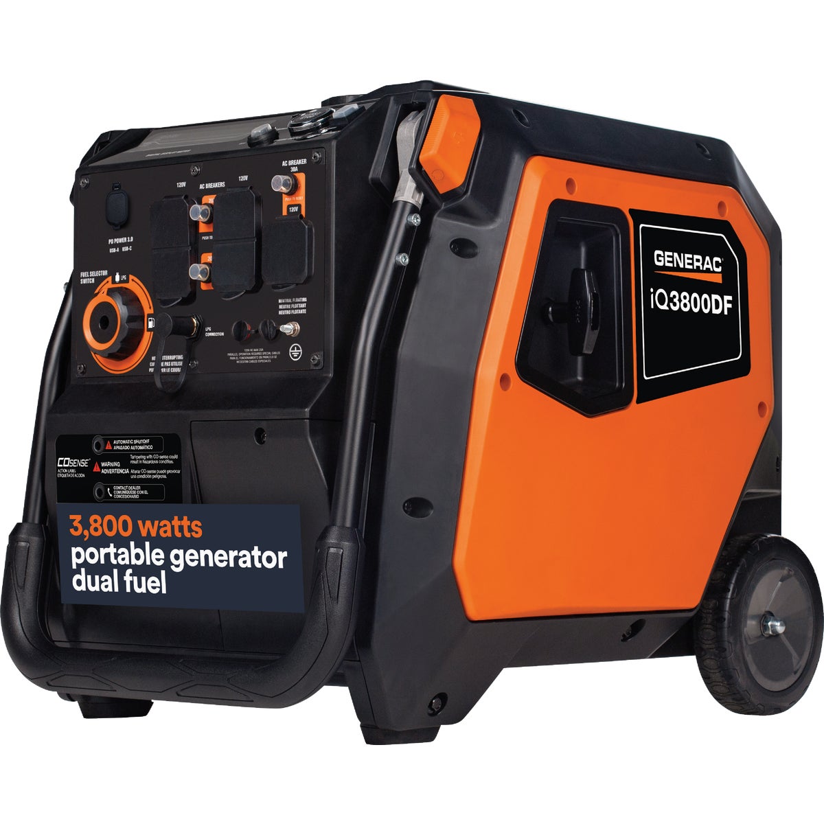 Generac iQ5200 5200W Dual Fuel Portable Inverter Generator