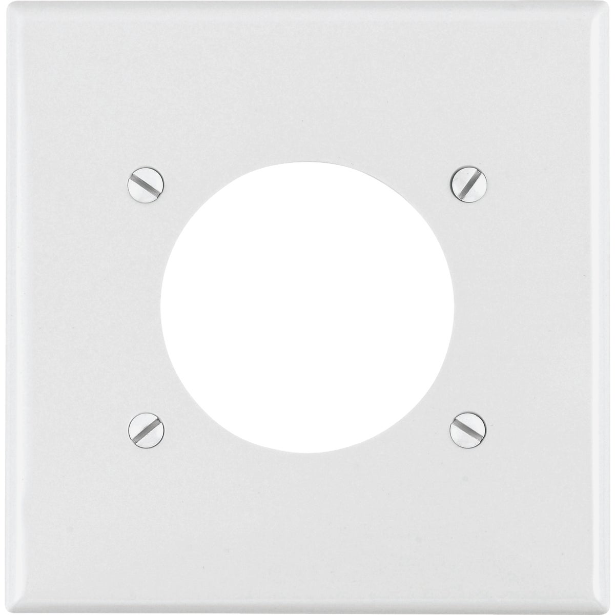 Leviton 2-Gang Thermoplastic Nylon Flush Mount 2.15 In. Dia. Device Receptacle Wallplate, White