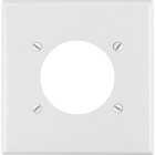 Leviton 2-Gang Thermoplastic Nylon Flush Mount 2.15 In. Dia. Device Receptacle Wallplate, White Image 1