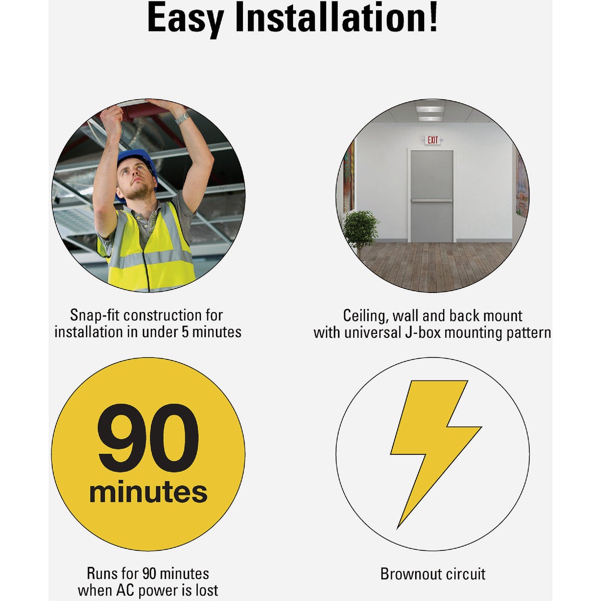 Sure-Lites Red/Green Selectable Lettering Polycarbonate LED Exit Sign Image 3