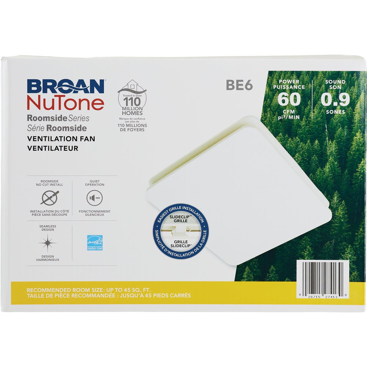 Broan-NuTone Roomside 60 CFM 0.9 Sones Bath Exhaust Fan Image 4