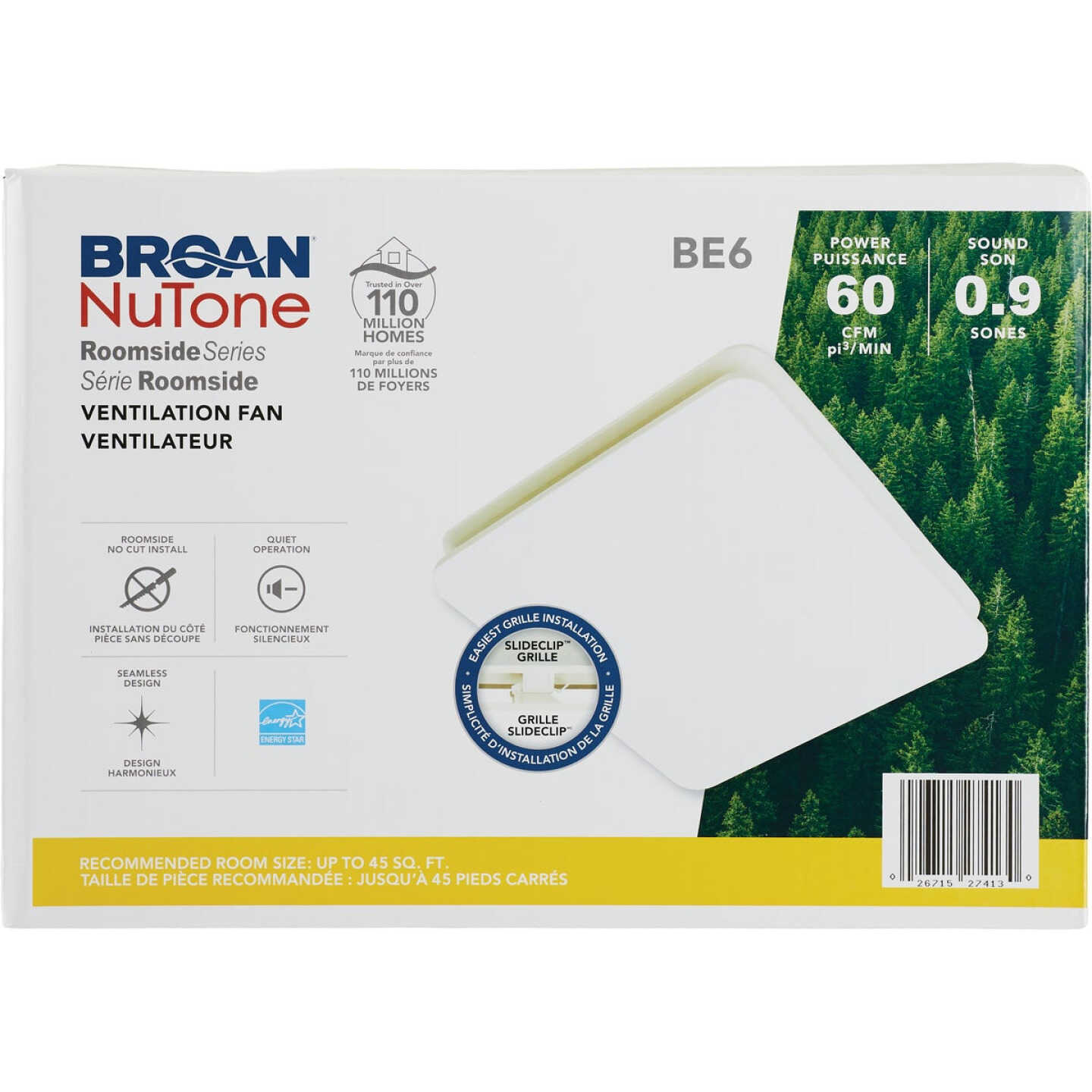Broan-NuTone Roomside 60 CFM 0.9 Sones Bath Exhaust Fan Image 4