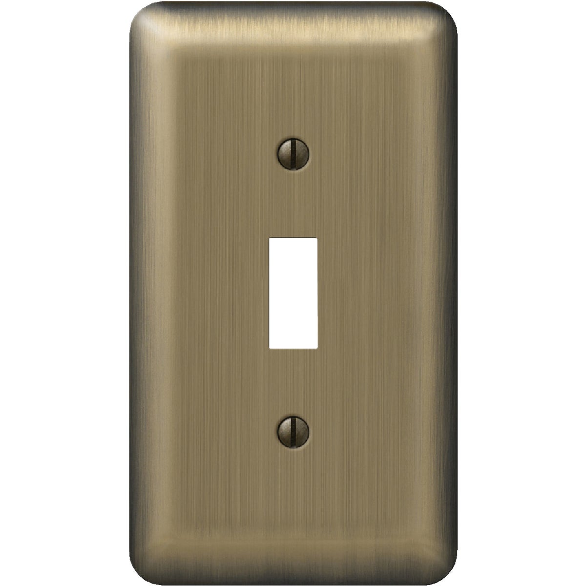 Amerelle 1-Gang Stamped Steel Toggle Switch Wall Plate, Brushed Brass Image 1