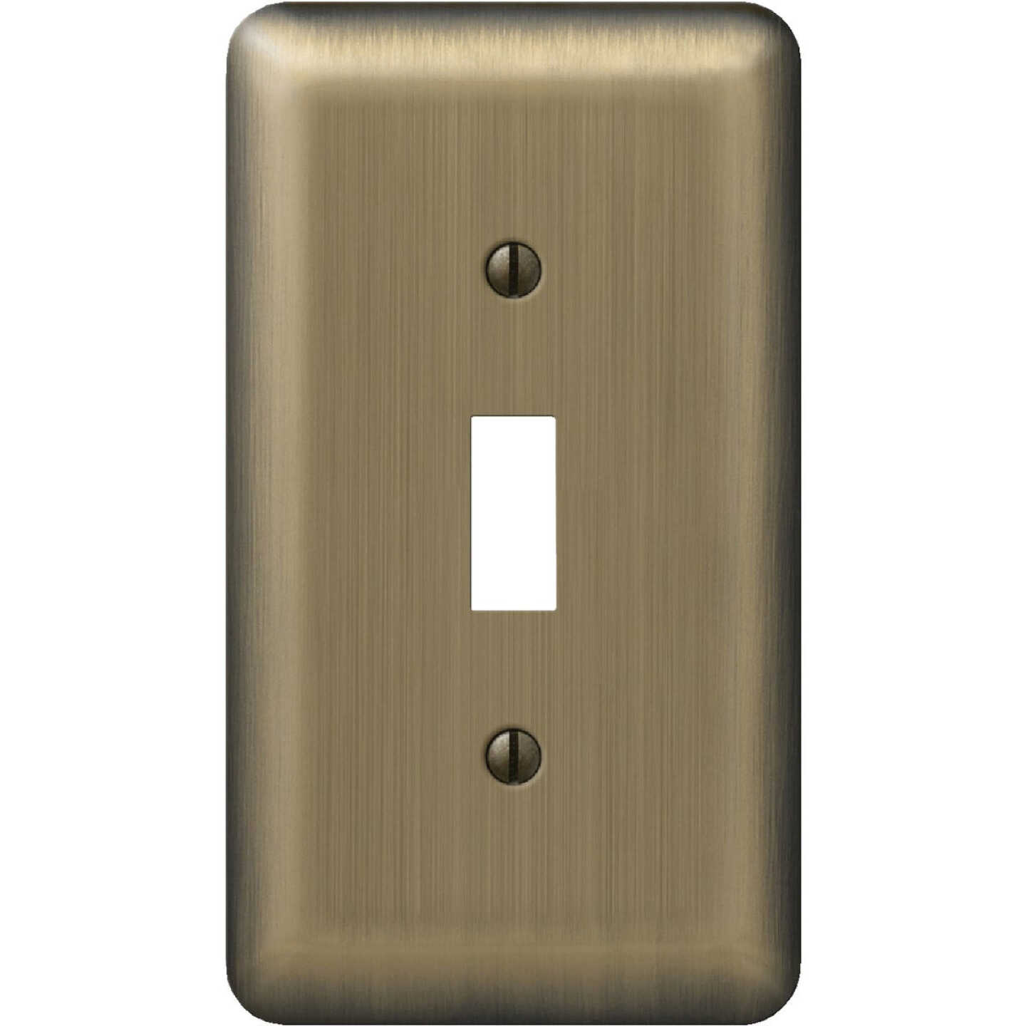 Amerelle 1-Gang Stamped Steel Toggle Switch Wall Plate, Brushed Brass Image 1