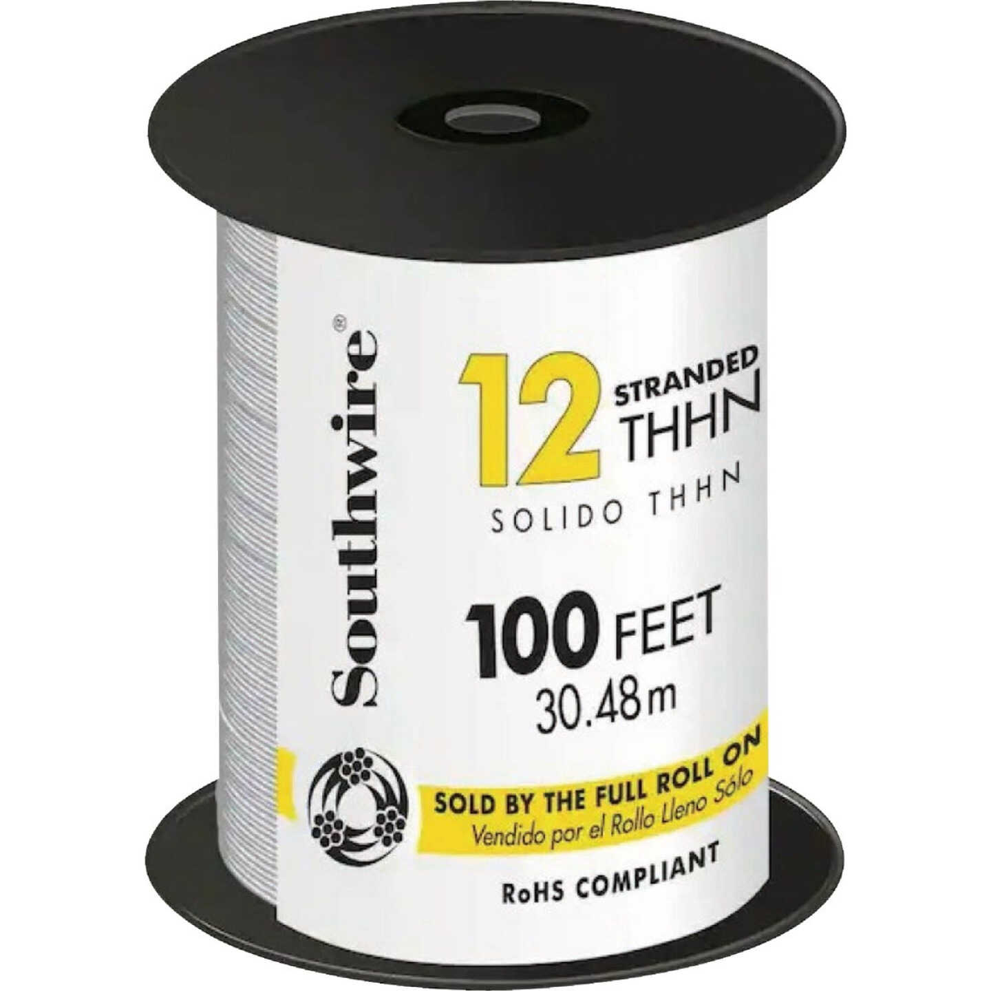 Southwire SIMpull 100 Ft. 12 AWG Stranded White THHN Electrical Wire Image 1